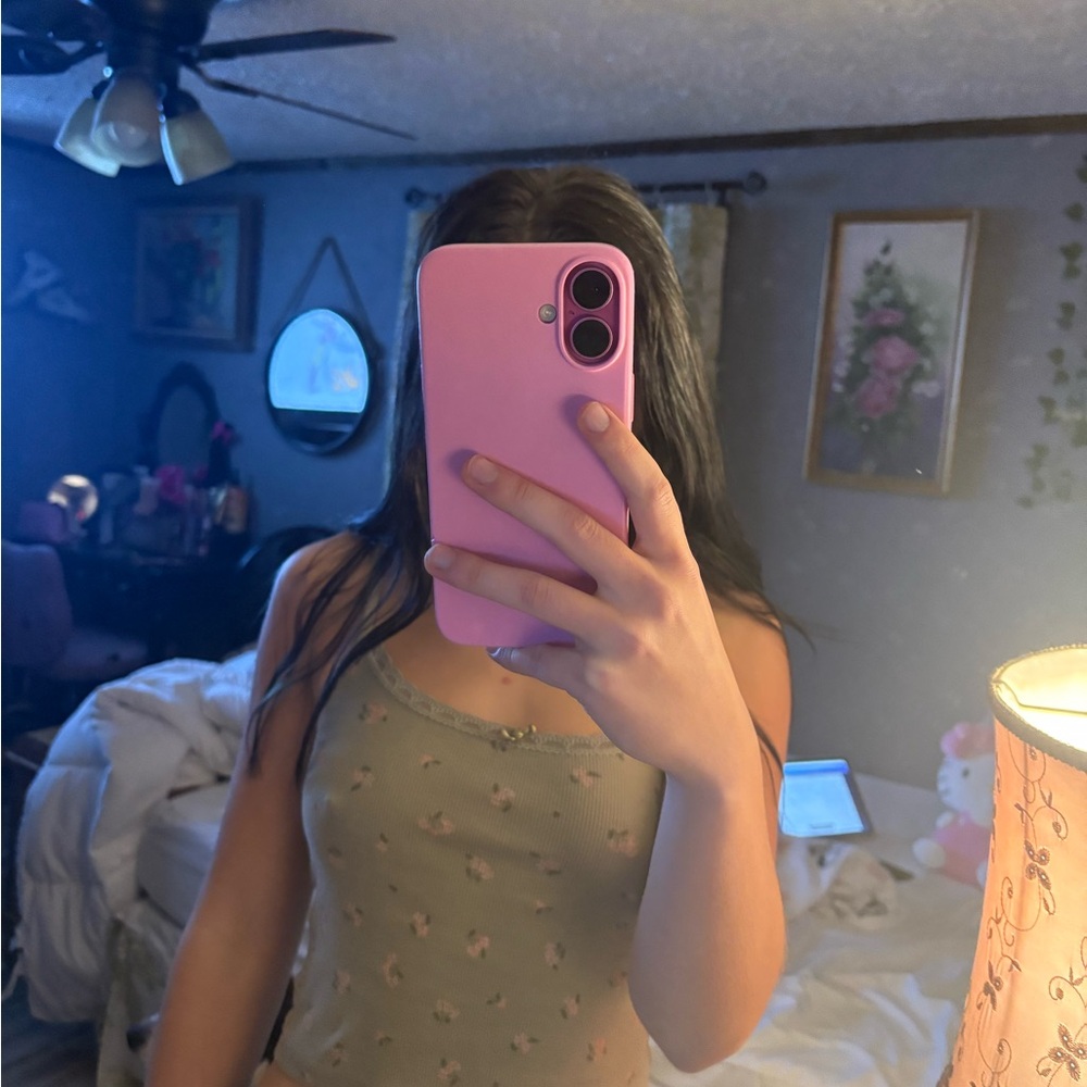 Cotton On Olive Floral Crop Top